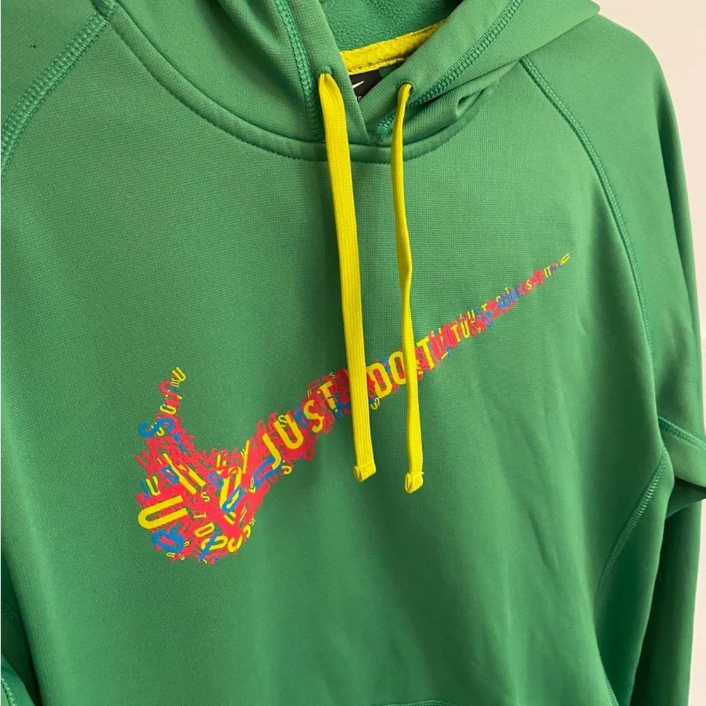 Nike Therma Fit Swoosh Green Just‎ Do It Hoodie Hooded Sweatshirt Sz M